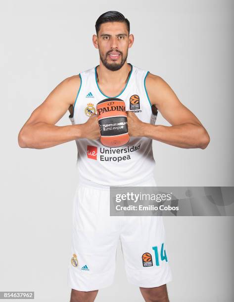 Gustavo Ayon, #14 poses during Real Madrid 2017/2018 Turkish Airlines EuroLeague Media Day at Wizink Arena on September 25, 2017 in Madrid, Spain.