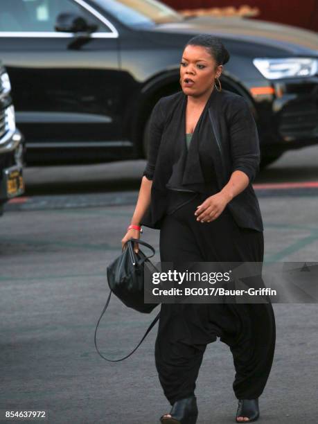 Yvette Nicole Brown is seen at 'Jimmy Kimmel Live' on September 26, 2017 in Los Angeles, California.