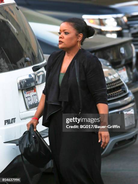 Yvette Nicole Brown is seen at 'Jimmy Kimmel Live' on September 26, 2017 in Los Angeles, California.
