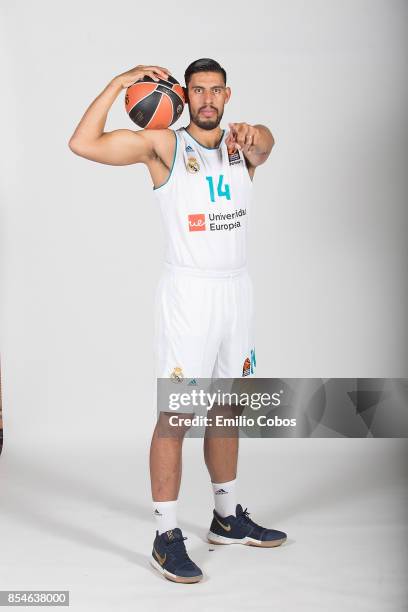 Gustavo Ayon, #14 poses during Real Madrid 2017/2018 Turkish Airlines EuroLeague Media Day at Wizink Arena on September 25, 2017 in Madrid, Spain.