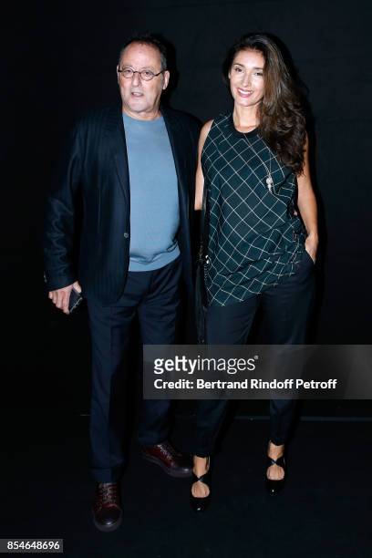 Actor Jean Reno and his wife Zofia attend the Lanvin show as part of the Paris Fashion Week Womenswear Spring/Summer 2018 on September 27, 2017 in...