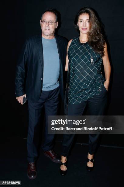 Actor Jean Reno and his wife Zofia attend the Lanvin show as part of the Paris Fashion Week Womenswear Spring/Summer 2018 on September 27, 2017 in...