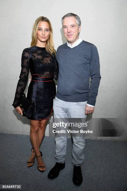 Olivier Lapidus and Ilona Smet backstage prior the Lanvin show as part of the Paris Fashion Week Womenswear Spring/Summer 2018 on September 27, 2017...