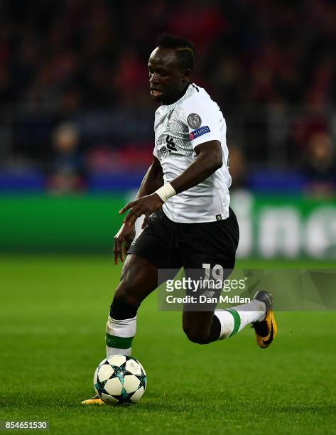 Sadio Mane of Liverpool takes the ball forward during the UEFA Champions League group E match between Spartak Moskva and Liverpool FC at Otkrytije...
