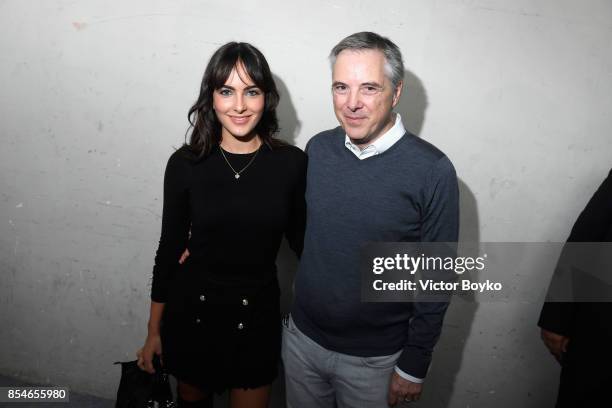 Olivier Lapidus and Daniela Botero backstage prior the Lanvin show as part of the Paris Fashion Week Womenswear Spring/Summer 2018 on September 27,...