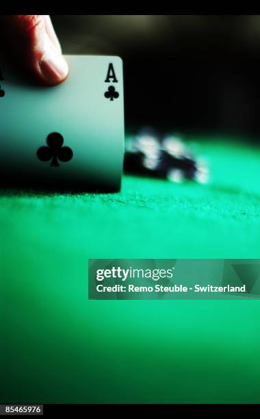 poker - ace of clubs stock pictures, royalty-free photos & images