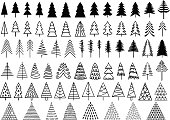 Christmas trees, vector set