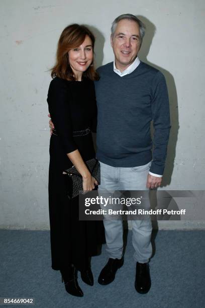 Elsa Zylberstein and Stylist Olivier Lapidus pose Backstage after the Lanvin show as part of the Paris Fashion Week Womenswear Spring/Summer 2018 on...