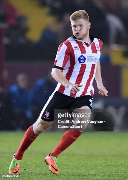 Lincoln City's Elliott Whitehouse during the Sky Bet League Two match between Lincoln City and Barnet at Sincil Bank Stadium on September 26, 2017 in...