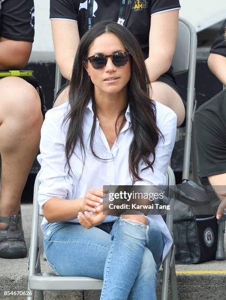 Meghan Markle attends the Wheelchair Tennis on day 3 of the Invictus Games Toronto 2017 at Nathan Philips Square on September 25, 2017 in Toronto,...