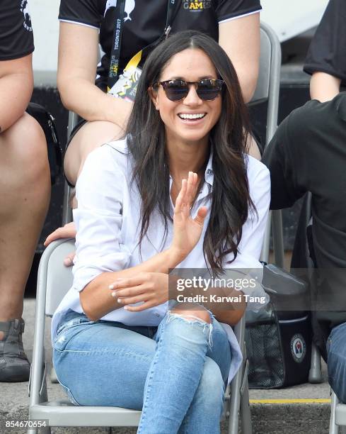 Meghan Markle attends the Wheelchair Tennis on day 3 of the Invictus Games Toronto 2017 at Nathan Philips Square on September 25, 2017 in Toronto,...