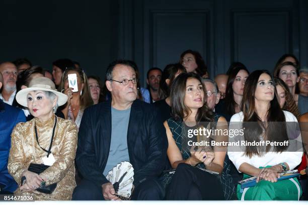 Owner of Lanvin Shaw Lan Wang, Jean Reno, his wife Zofia and Yara Lapidus attend the Lanvin show as part of the Paris Fashion Week Womenswear...