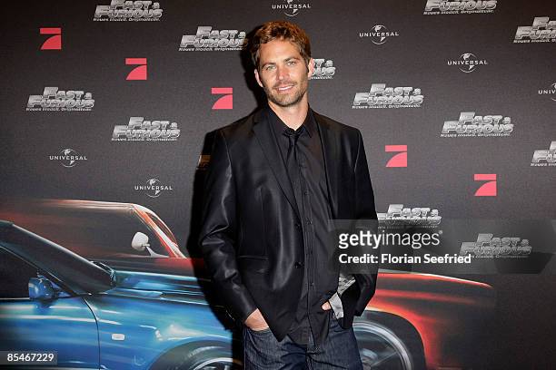 Actor Paul Walker attends the europe premiere of 'The Fast and the Furious 4' at UCI cinema world at Ruhrpark on March 17, 2009 in Bochum; Germany.