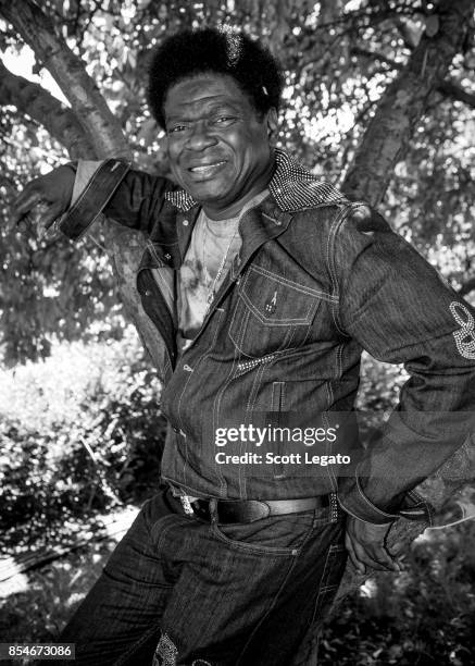 Charles Bradley poses backstage during Lollapalooza at Grant Park on September 3, 2013 in Chicago, Illinois.