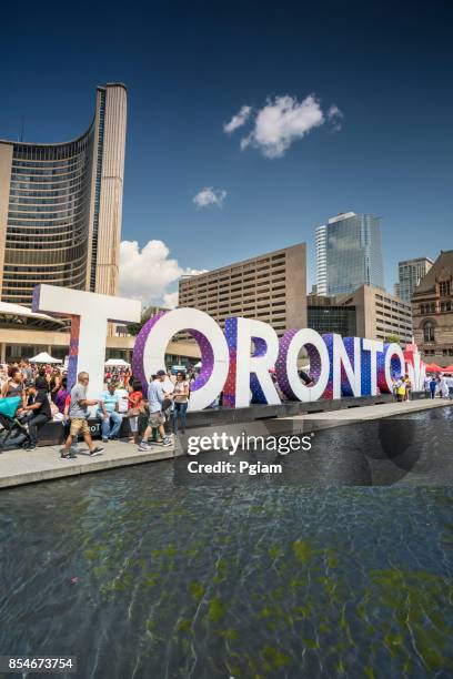 toronto city hall and sign ontario canada - from the archives space age style stock pictures, royalty-free photos & images