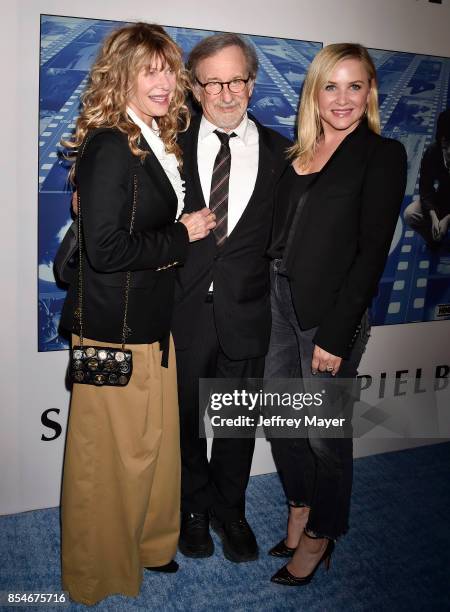 Actress Kate Capshaw, director-producer Steven Spielberg and actress Jessica Capshaw arrive at the Premiere Of HBO's 'Spielberg' at Paramount Studios...