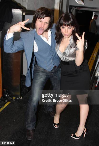 Doug Kreeger and Leslie Kritzer attend the Off-Broadway opening night of "Rooms: A Rock Romance" at the New World Stages on March 16, 2009 in New...