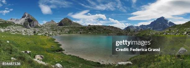 lago bianco (white lake) panoramic view, alpe veglia natural park - veglia ストックフォトと画像