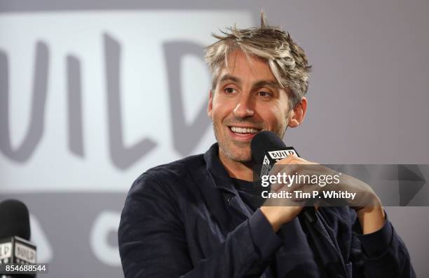 George Lamb discussing his new television programme 'Britain by Bike with Larry and George Lamb' during a BUILD LND event at AOL on September 27,...