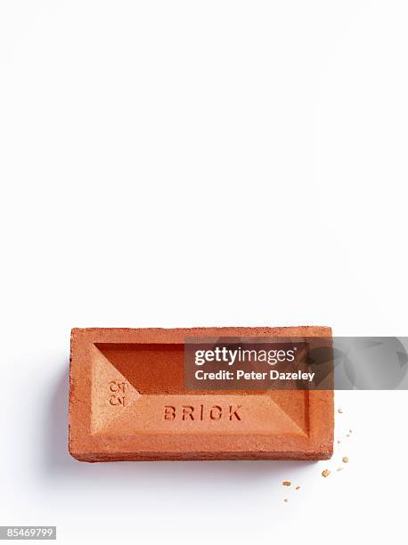 brick on white background. - tijolo imagens e fotografias de stock