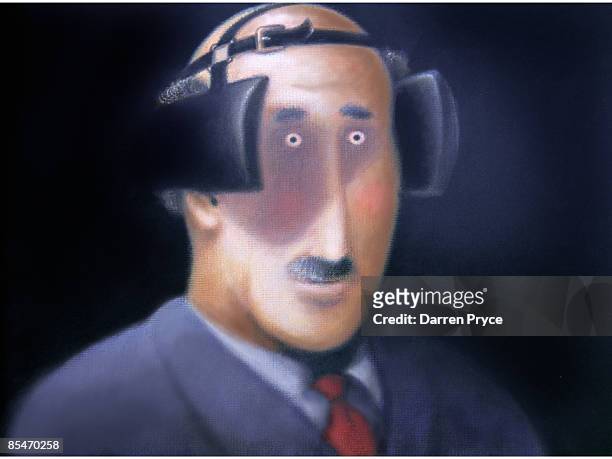 a business man wearing blinders - ignoring 幅插畫檔、美工圖案、卡通及圖標