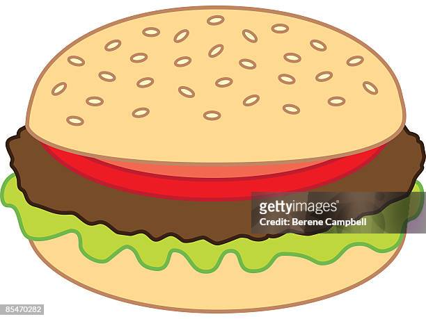 a hamburger - patty campbell stock illustrations