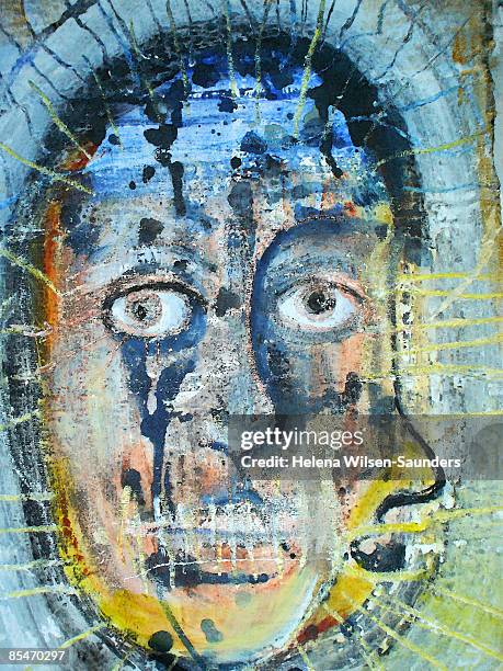a two faced man - janus mask stock illustrations