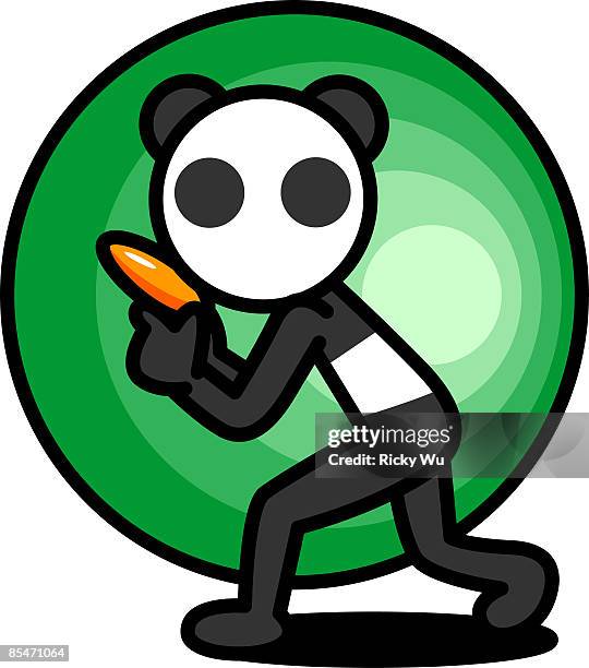 a panda with a gun - secret service agent stock illustrations