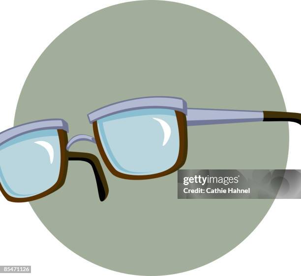 a pair of glasses - round eyeglasses clip art stock illustrations