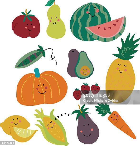a variety of fruits and vegetables - エンドウマメの鞘点のイラスト素材／クリップアート素材／マンガ素材／アイコン素材