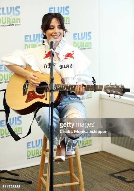 Singer-songwriter Camila Cabello performs when she visits "The Elvis Duran Z100 Morning Show" at Z100 Studio on September 27, 2017 in New York City.