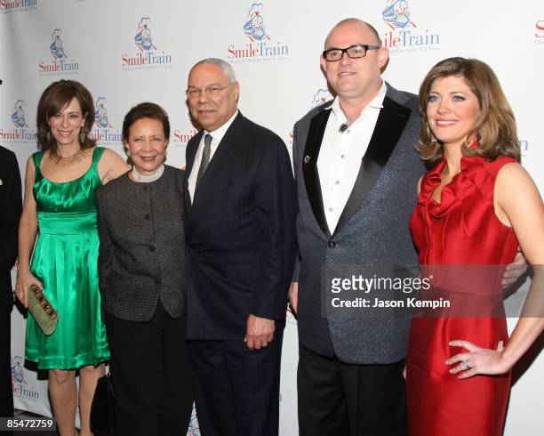 Jane Kaczmarek, Alma Powell, Colin Powell, Ronan Tynan and Norah O�Donnell attend Smile Train's 10 Year anniversary celebration at the Frederick P...