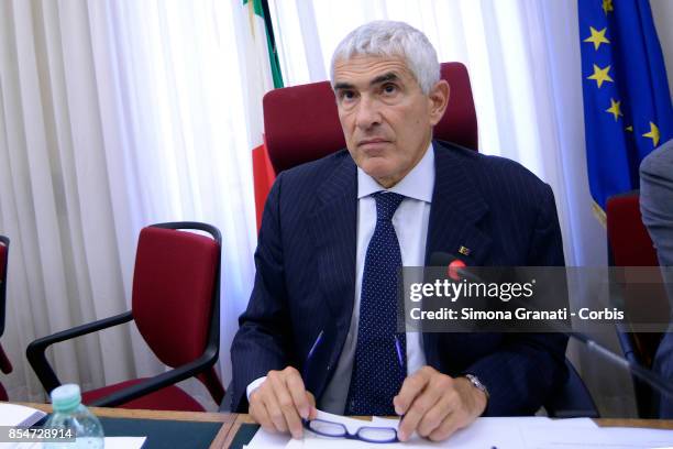 Pier Ferdinando Casini elected President of The Parliamentary Committee of Inquiry on the banking system, on September 27, 2017 in Rome, Italy.