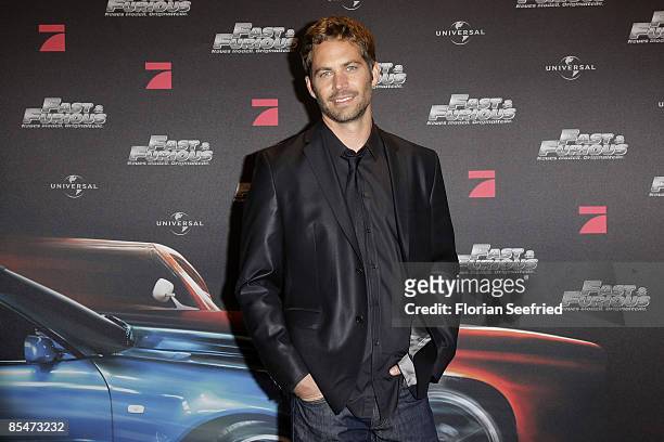 Actor Paul Walker attends the europe premiere of 'The Fast and the Furious 4' at UCI cinema world at Ruhrpark on March 17, 2009 in Bochum, Germany.