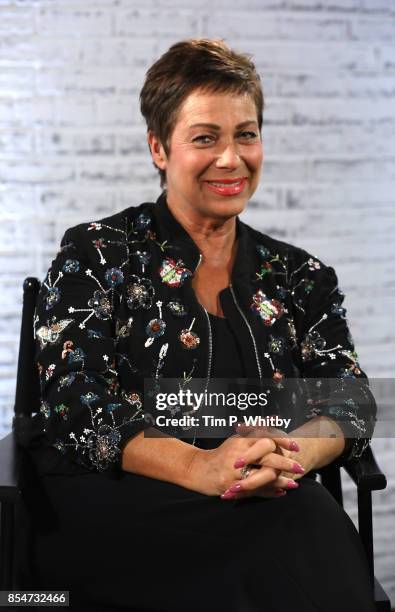 Denise Welch poses for a photo after discussing the medias role in ageism during a BUILD LND event at AOL on September 27, 2017 in London, England.