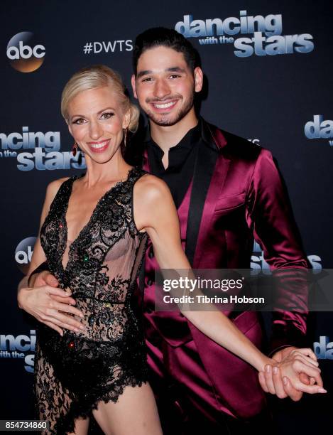 Debbie Gibson and Alan Bersten attend 'Dancing With The Stars' season 25 taping at CBS Televison City on September 26, 2017 in Los Angeles,...