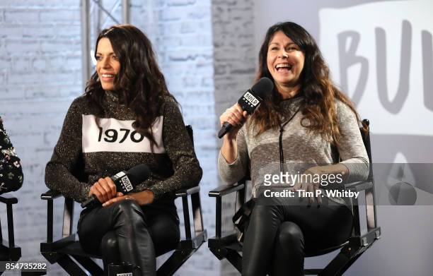 Julie Graham and Jenny Powell discuss the medias role in ageism during a BUILD LND event at AOL on September 27, 2017 in London, England.