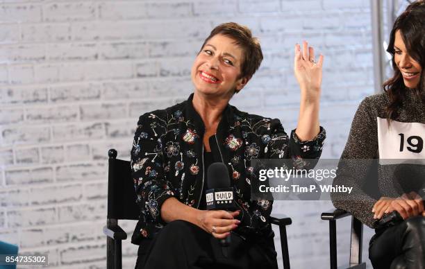 Denise Welch discusses the medias role in ageism during a BUILD LND event at AOL on September 27, 2017 in London, England.