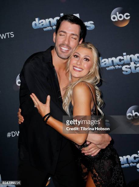 Drew Scott and Emma Slater attend 'Dancing With The Stars' season 25 taping at CBS Televison City on September 26, 2017 in Los Angeles, California.