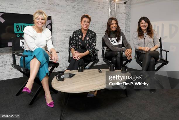 Kate Thirnton, Denise Welch, Jenny Powell and Julie Graham pose for a photo after discussing the medias role in ageism during a BUILD LND event at...