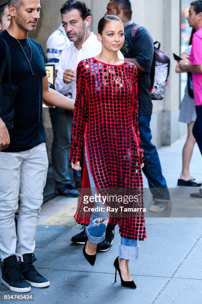 Actress Nicole Richie leaves the "Today Show" taping at the NBC Rockefeller Center Studios on September 27, 2017 in New York City.