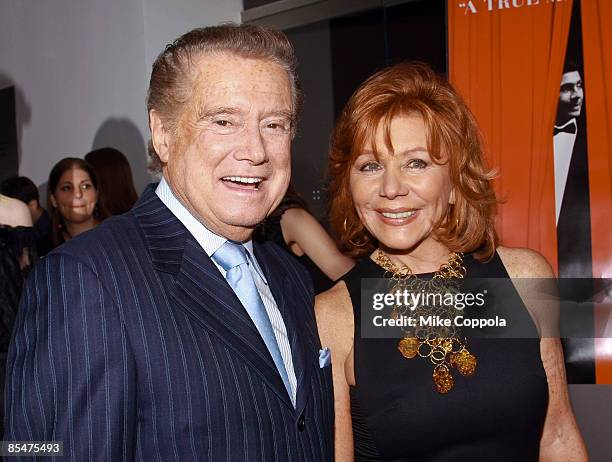 Regis Philbin and Joy Philbin attend the premiere of "Valentino: The Last Emperor" at The Roy and Niuta Titus Theater at The Museum of Modern Art on...