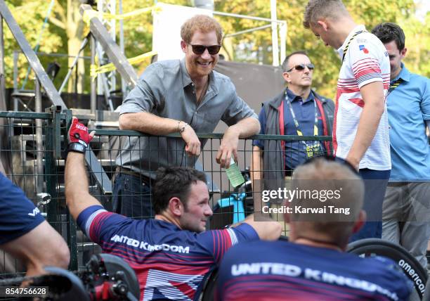 Prince Harry attends the Cycling on day 5 of the Invictus Games Toronto 2017 in High Park on September 27, 2017 in Toronto, Canada. The Games use the...