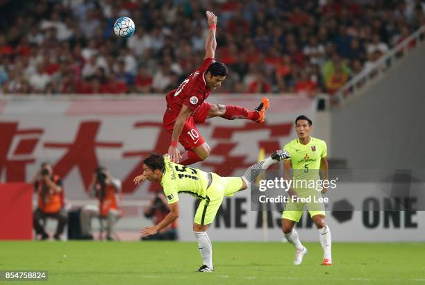 Givanildo Vieira De Sousa in action during theAFC Champions League 2017 Semifinals 1st leg between Shanghai SIPG and Urawa Red Diamonds at Shanghai...