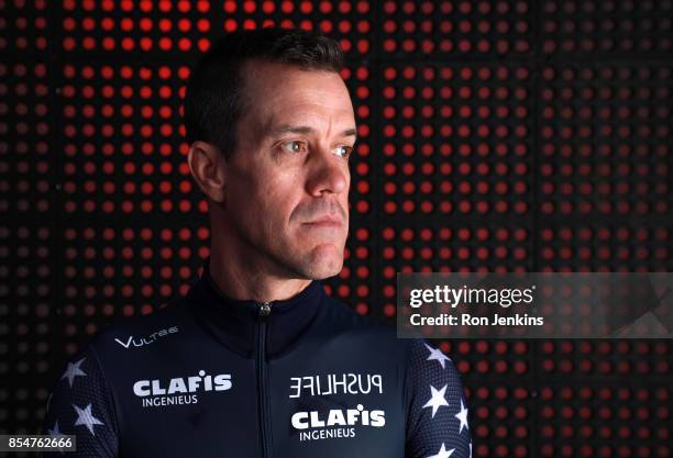 Speedskater KC Boutiette poses for a portrait during the Team USA Media Summit ahead of the PyeongChang 2018 Olympic Winter Games on September 27,...