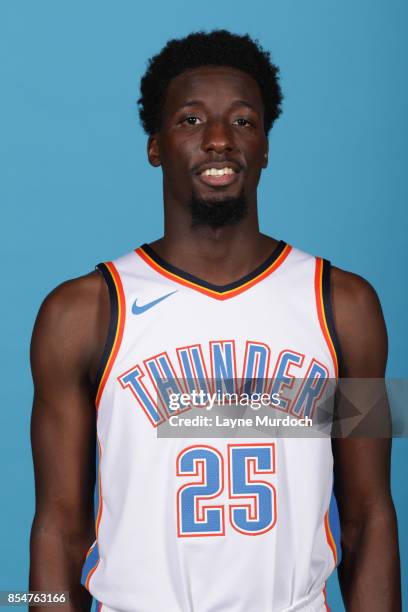 Daniel Hamilton of the Oklahoma City Thunder poses for a portrait during 2017 NBA Media Day on September 25, 2017 at the Chesapeake Energy Arena in...