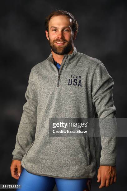 Alpine Skier Travis Ganong poses for a portrait during the Team USA Media Summit ahead of the PyeongChang 2018 Olympic Winter Games on September 27,...