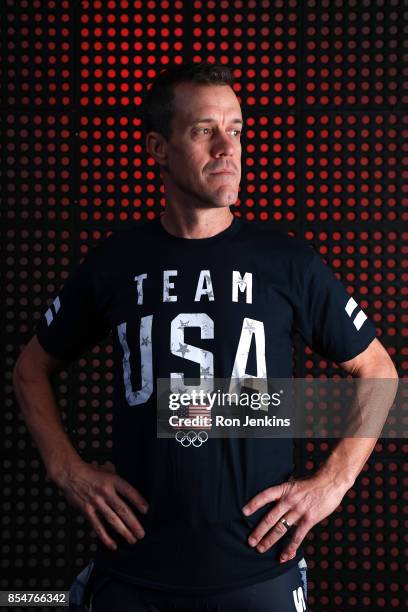 Speedskater KC Boutiette poses for a portrait during the Team USA Media Summit ahead of the PyeongChang 2018 Olympic Winter Games on September 27,...