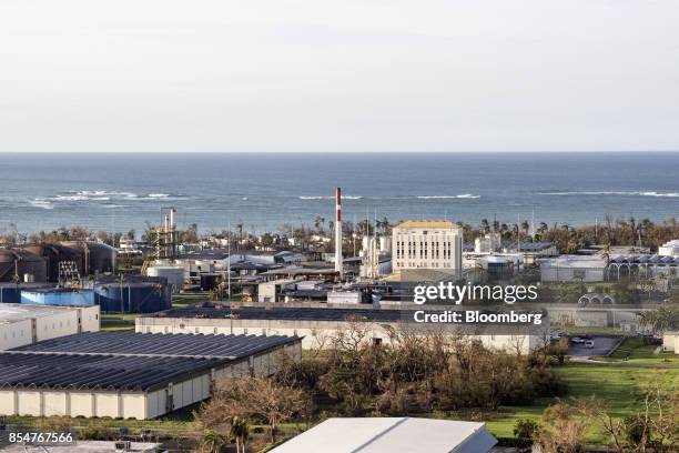 The Bacardi Ltd. Distillery factory is seen after Hurricane Maria in this aerial photograph taken above Vista Del Morro, Cantano, Puerto Rico, on...