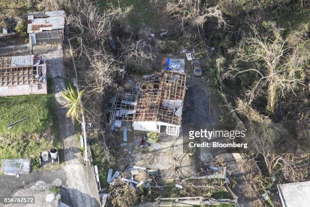 Homes are seen destroyed after Hurricane Maria in this aerial photograph taken above Carolina, Puerto Rico, on Monday, Sept. 25, 2017. Hurricane...